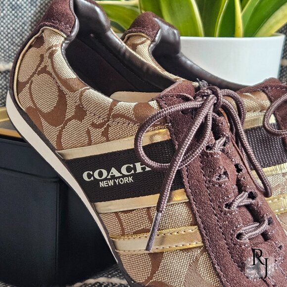 Coach Remonna Canvas & Suede Signature C Logo Sneakers - Picture 3 of 11